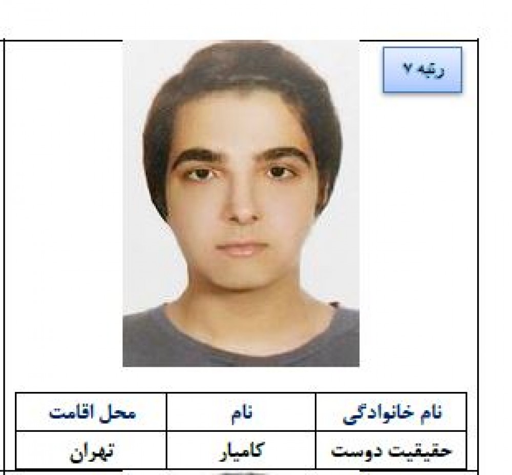 کامیار حقیقت‌دوست افتخار آفرید؛ رتبه هفتم کنکور ریاضی ۱۴۰۴ از تهران