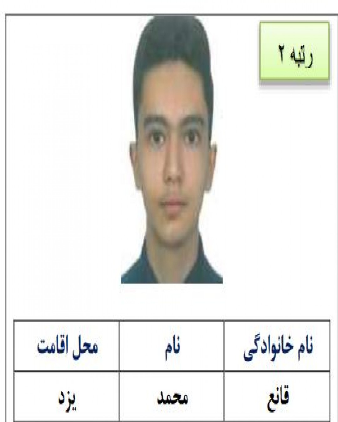 محمد قانع از یزد، نفر دوم  کنکور تجربی سال 1402